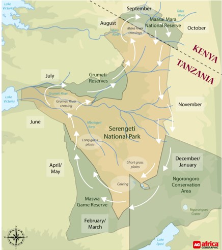A map of the Great Migration Route